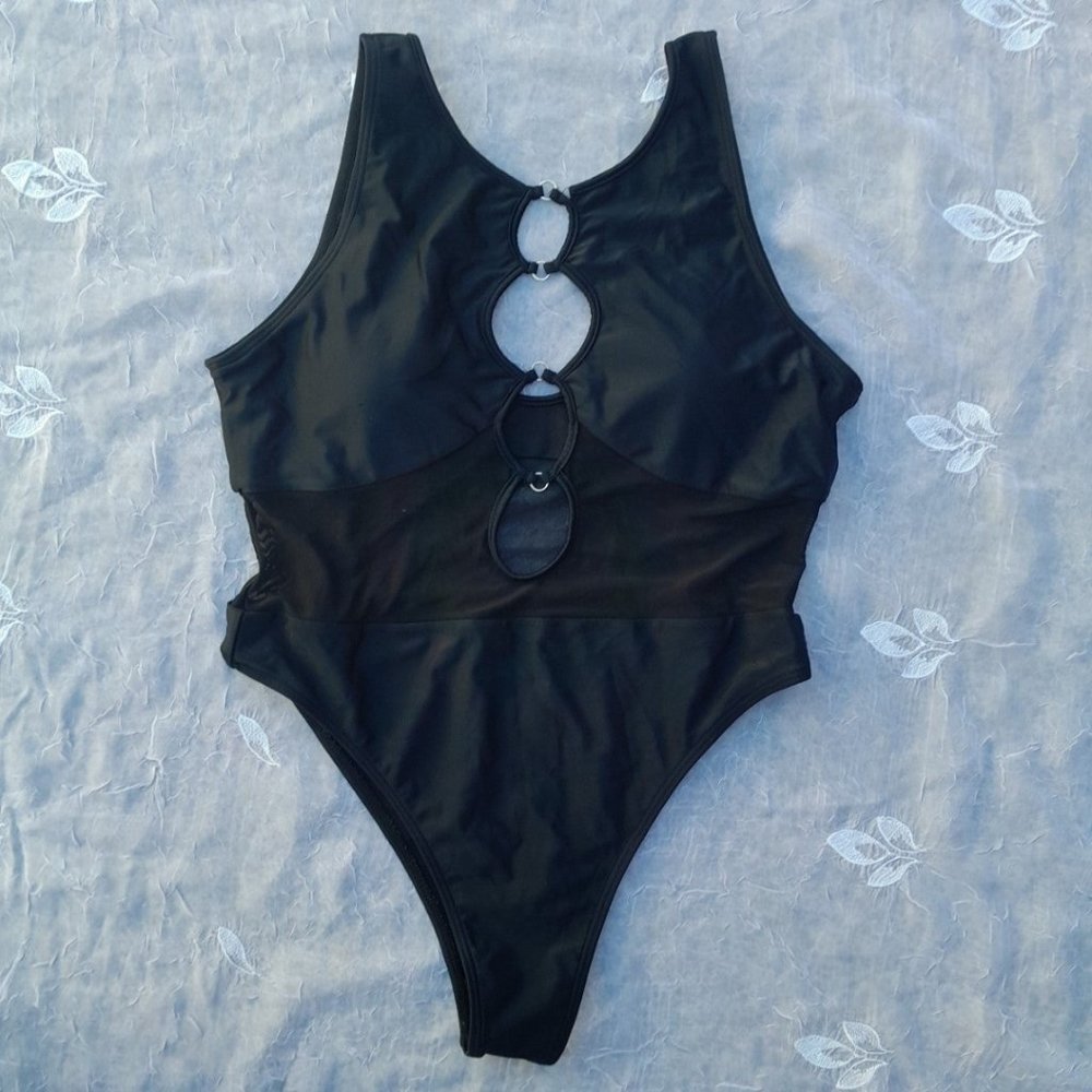 Sheer waist swimsuit